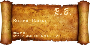 Reiner Barna névjegykártya